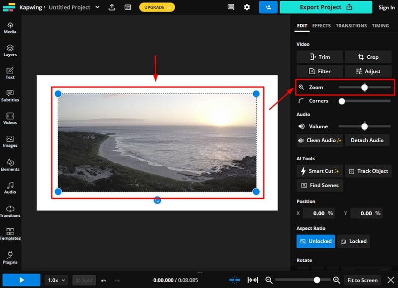 Kapwing オンライン動画リサイザー