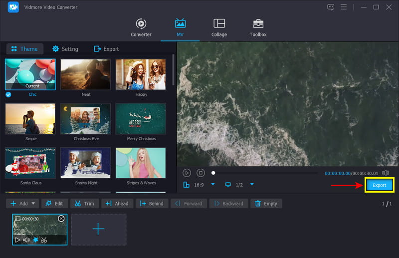 編集済み動画を保存