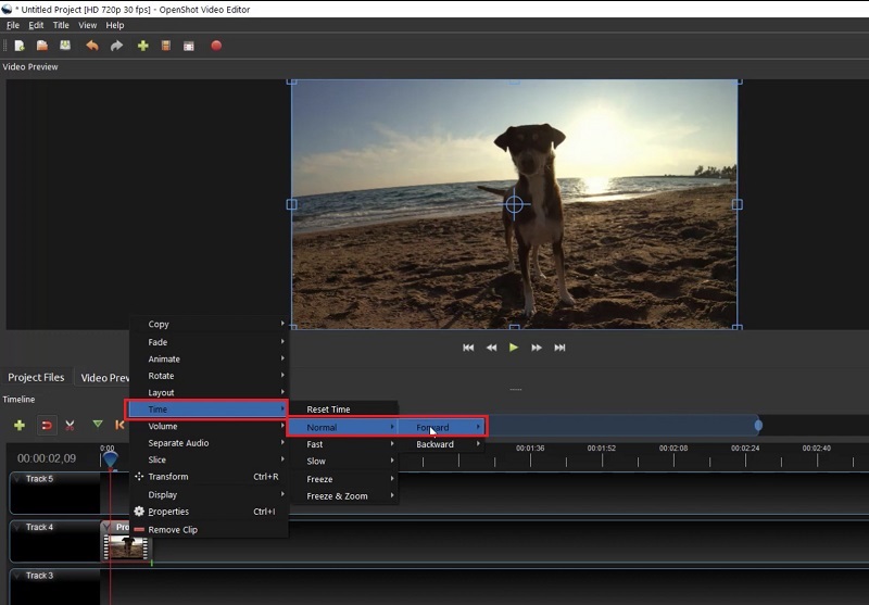 OpenShot で動画を逆再生