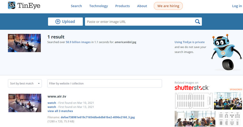 TinEye 動画逆検索