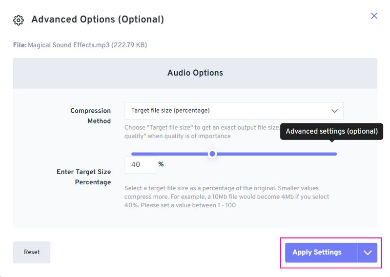 音声ファイルをオンラインで圧縮する