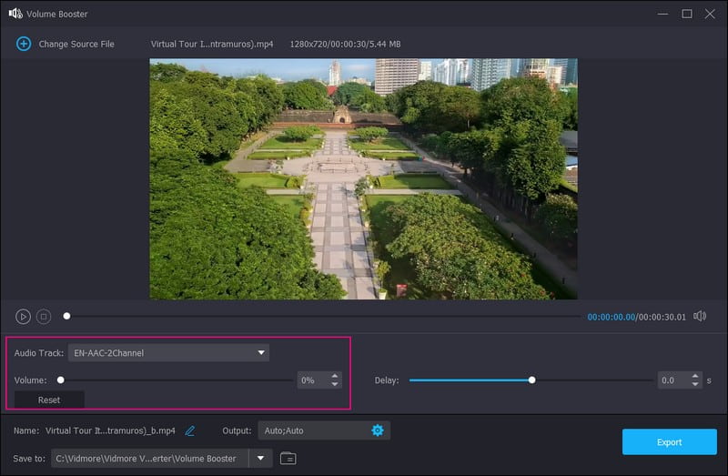 動画の音声をミュートにする