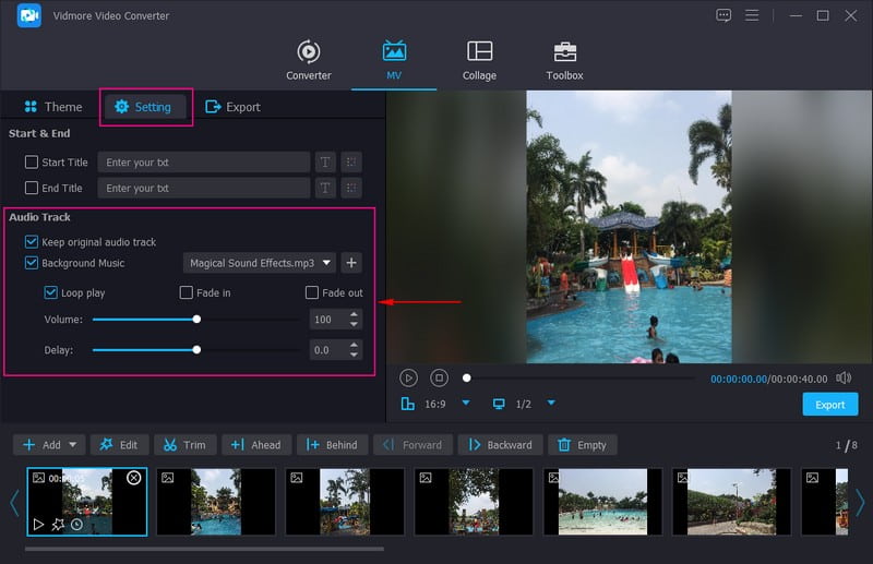 スライドショーに音楽を追加する