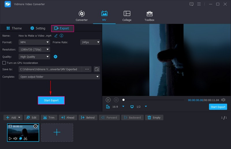 編集した動画をエクスポートする