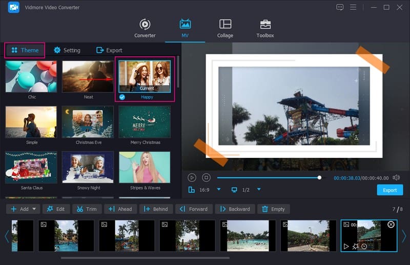 テーマオプションに進む