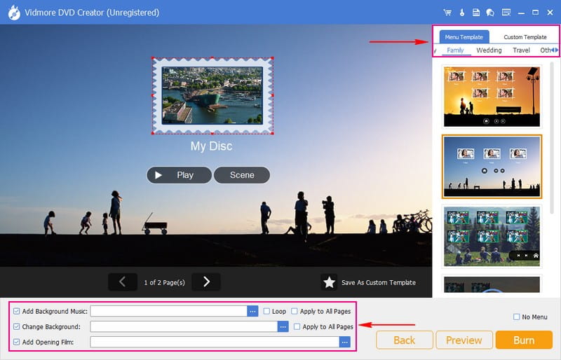 テンプレートを選択