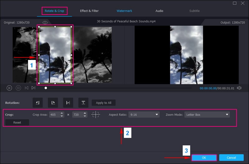［編集］ボタンをクリックして動画をトリミング