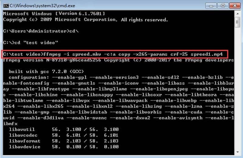 FFmpeg ドローン動画コンプレッサー