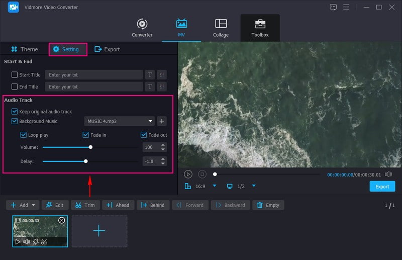 設定に進みバックグラウンドミュージックを有効にする