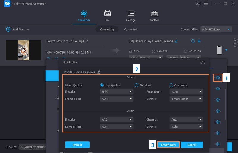 歯車ボタンをクリック