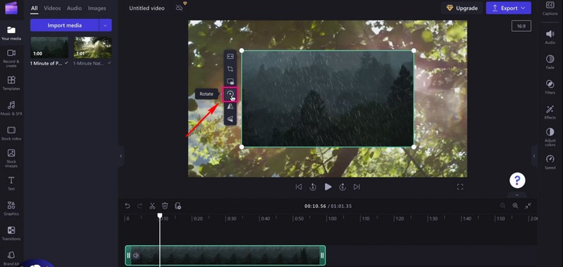 Clipchampで動画を回転する方法