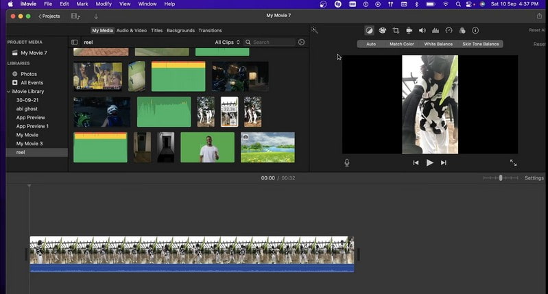 iMovie 縦向き動画エディター