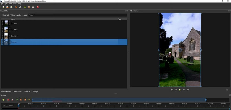 OpenShot Video Editor 縦向き動画エディター