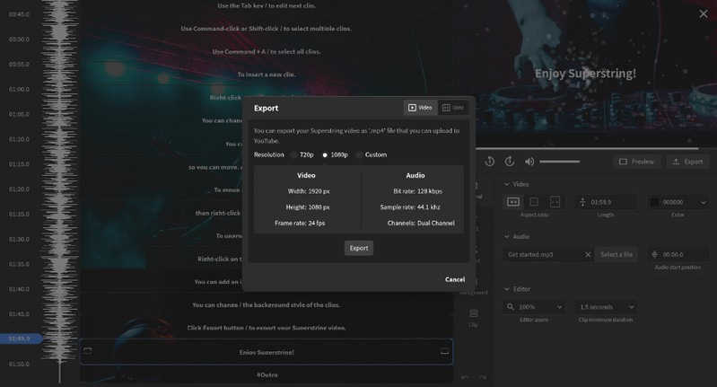 SuperString リリックビデオメーカー