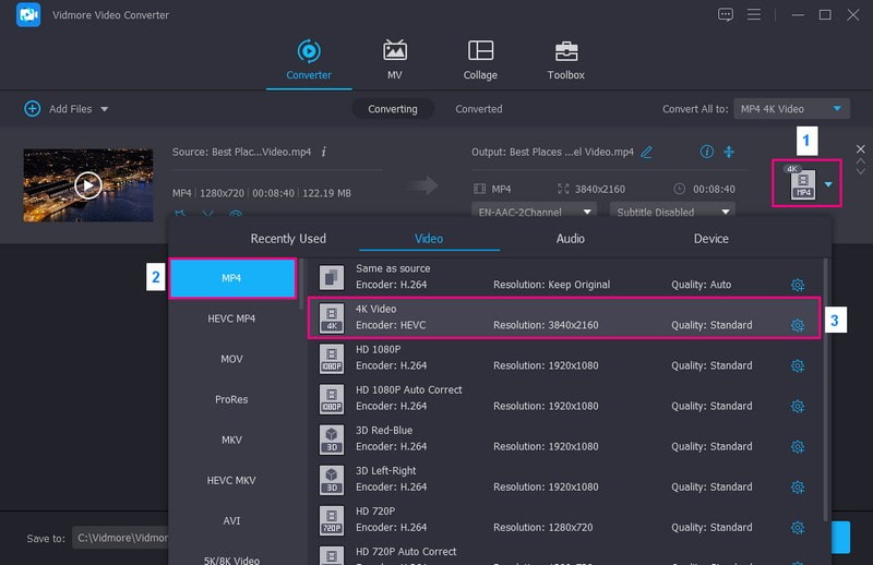 プロフィールのプルダウンメニューをクリック