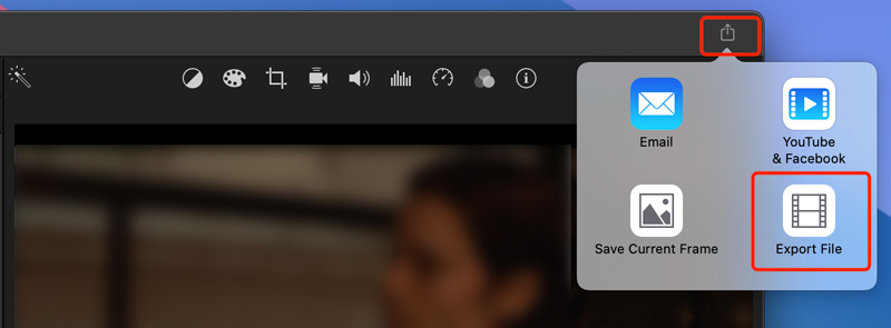 iMovieでボイスオーバー入り動画を書き出す