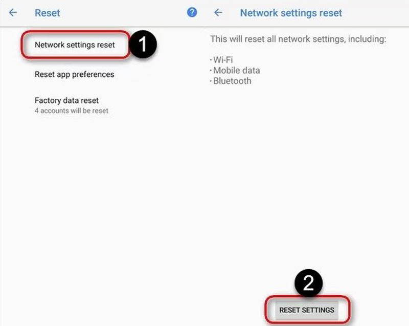 ネットワーク設定リセット Android