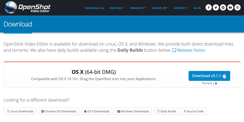 OpenShot Video Editor のダウンロード