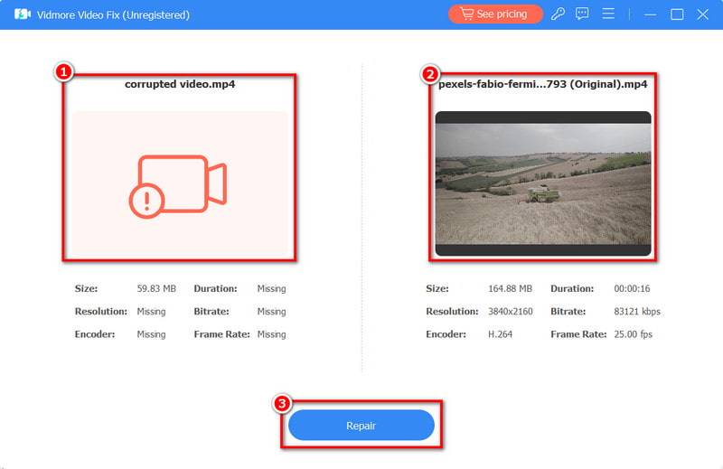 「プラス」と「修復」ボタンをクリック
