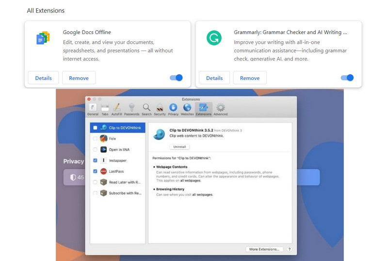 拡張機能を無効にする