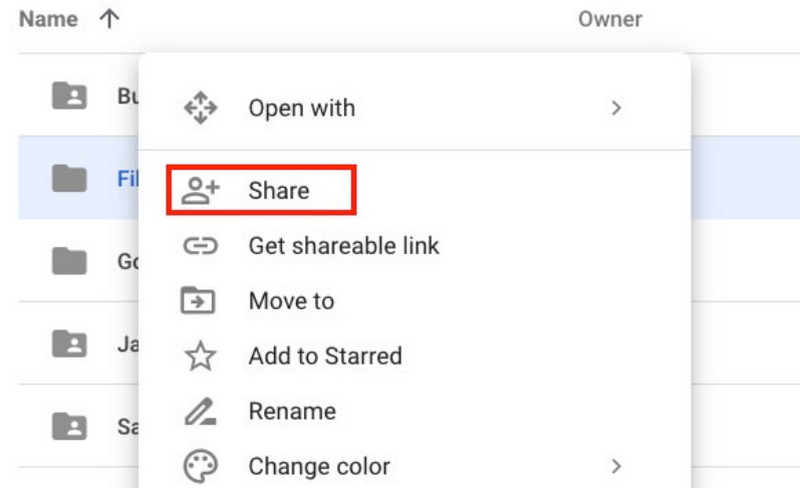 右クリック 共有 リンクを知っている全員