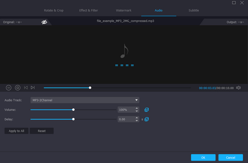 ビデオコンバーター 音量・ディレイ編集