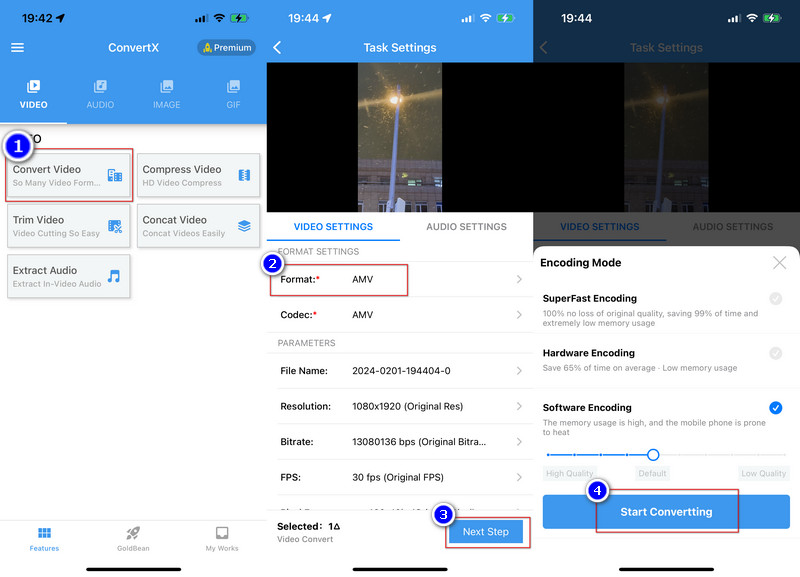 ConvertX MP4をAMVに変換
