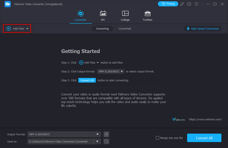 Vidmore Video Converter ファイルを追加