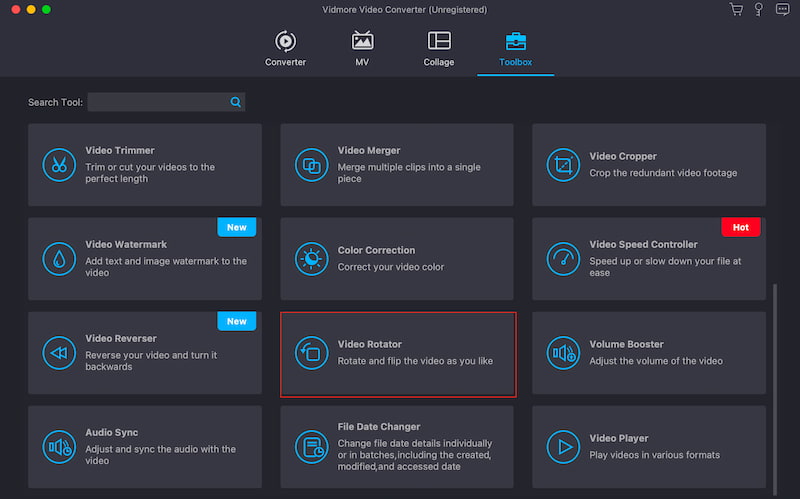 Vidmore Video Converter ツールボックス ビデオローテーター