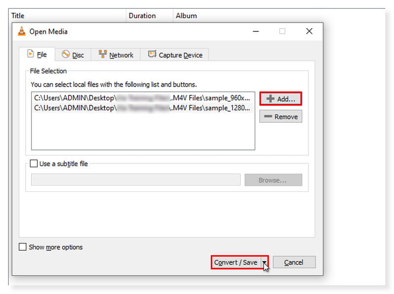 VLC メディアファイル変換
