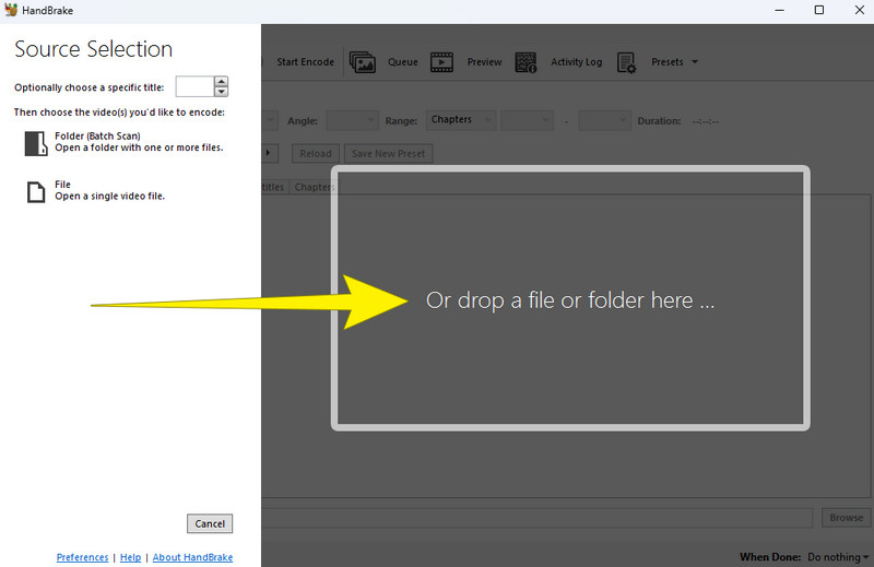 iPod 変換 HandBrake ファイル追加