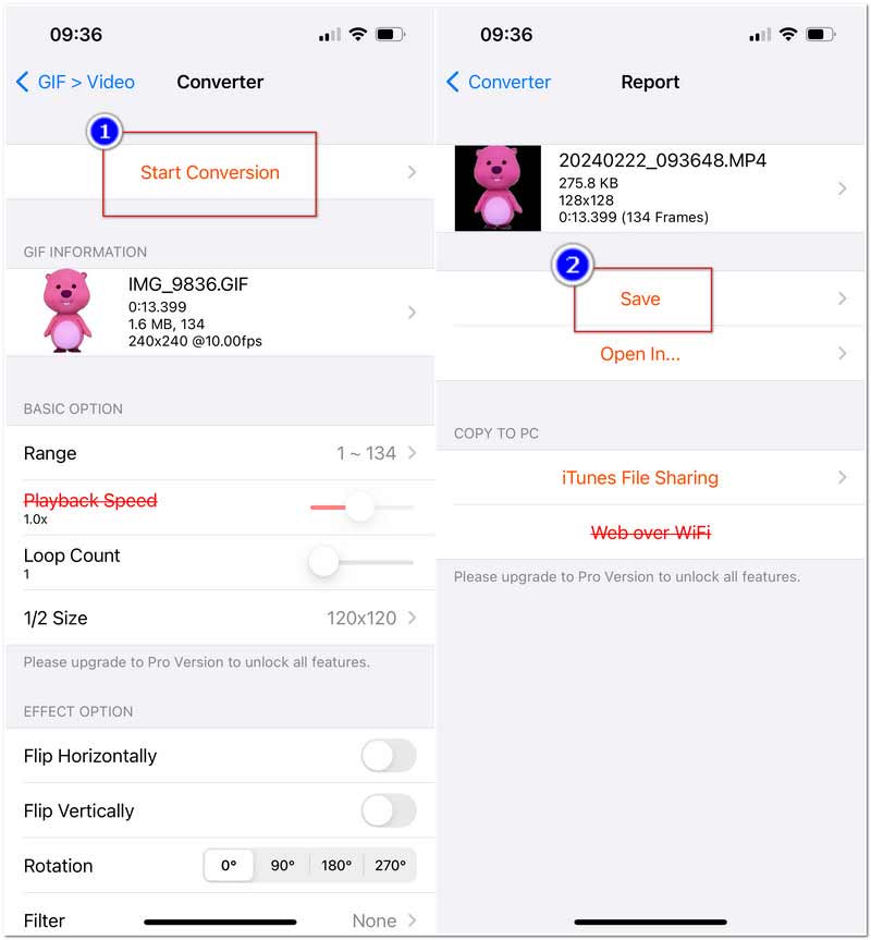 Gifcraker で iPhone 上の GIF を MP4 に変換