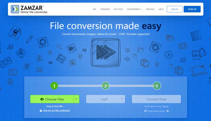 Zamzar インターフェース
