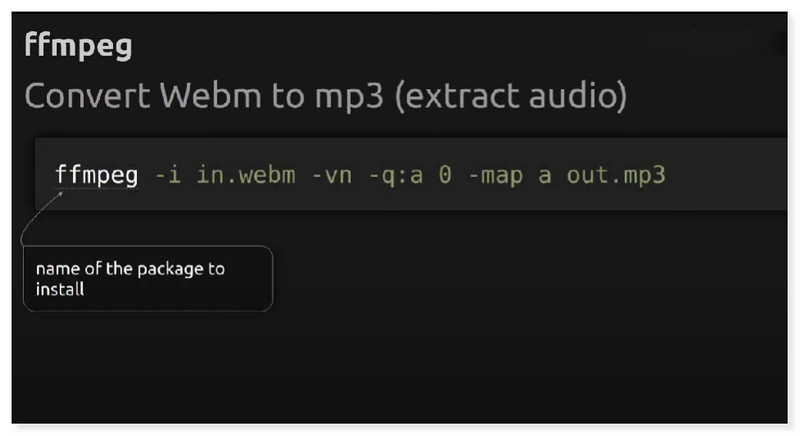 FFmpeg WebM から MP3 変換