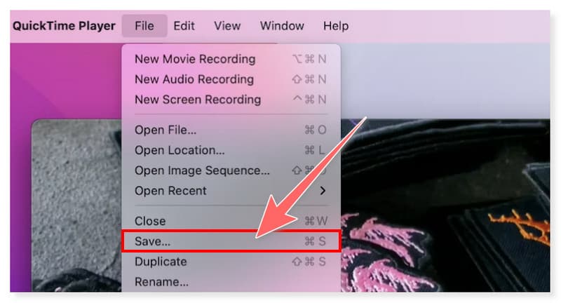 Quicktime MOV 形式で保存