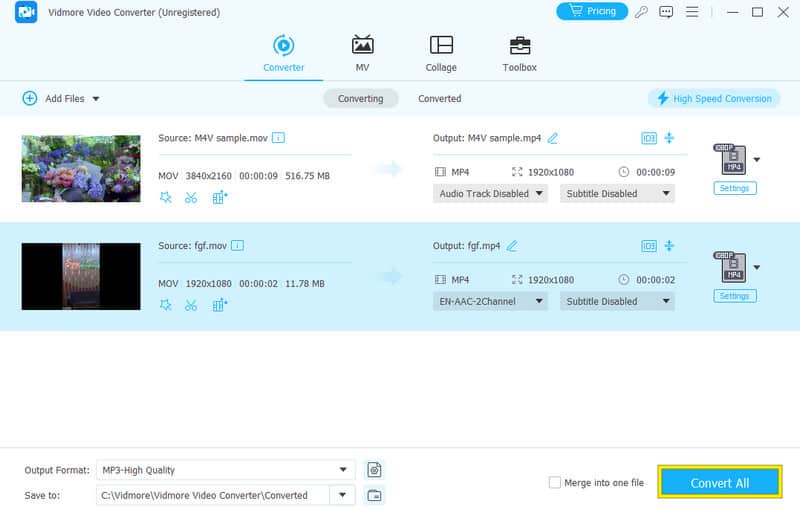 Vidmore MOVファイルを変換