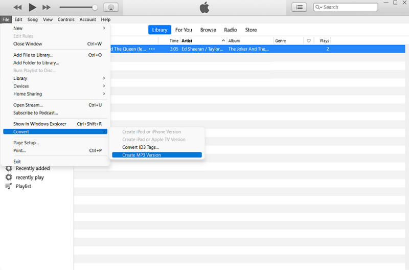 AACからMP3へのコンバーター iTunes