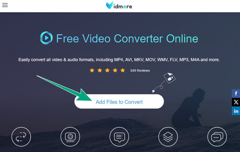 AVIからMP4 オンライン ファイルをアップロード