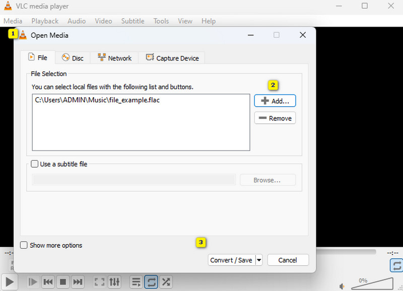 FLAC WAV VLC 追加