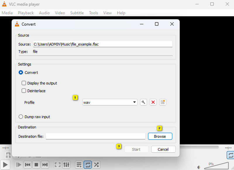 FLAC WAV VLC 変換