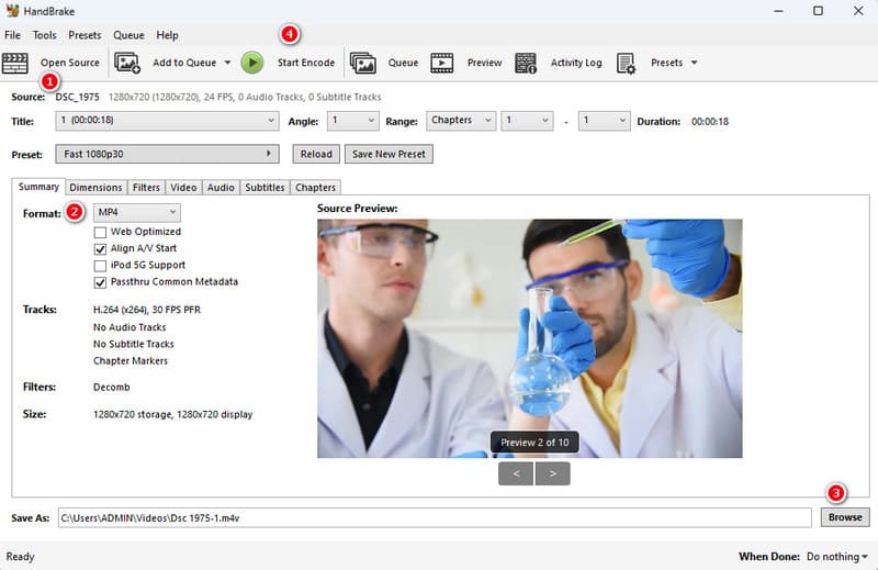 M2TS MP4 HandBrake 変換