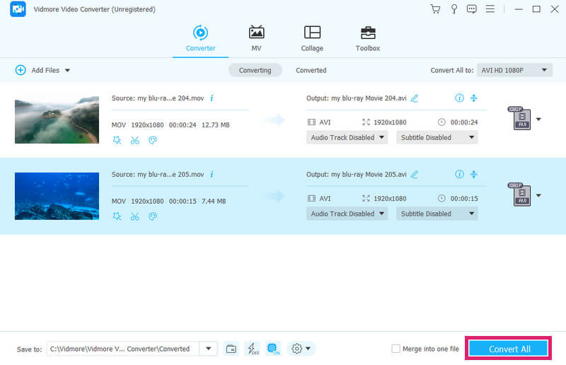 MOV AVI Vidmore ファイルを変換