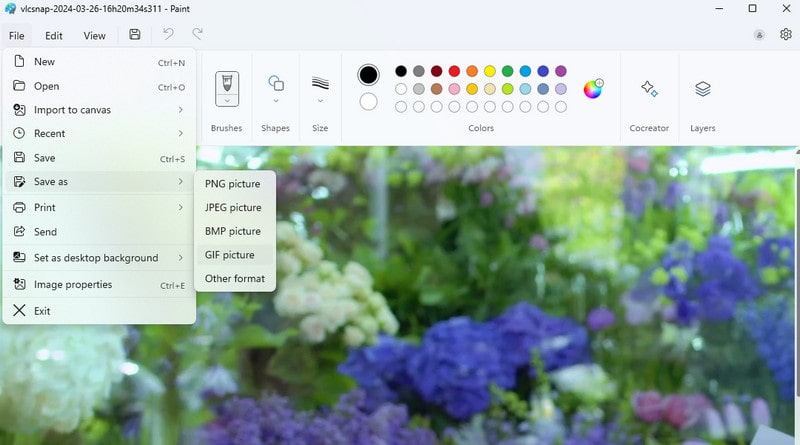 AVI GIF VLC 画像を保存
