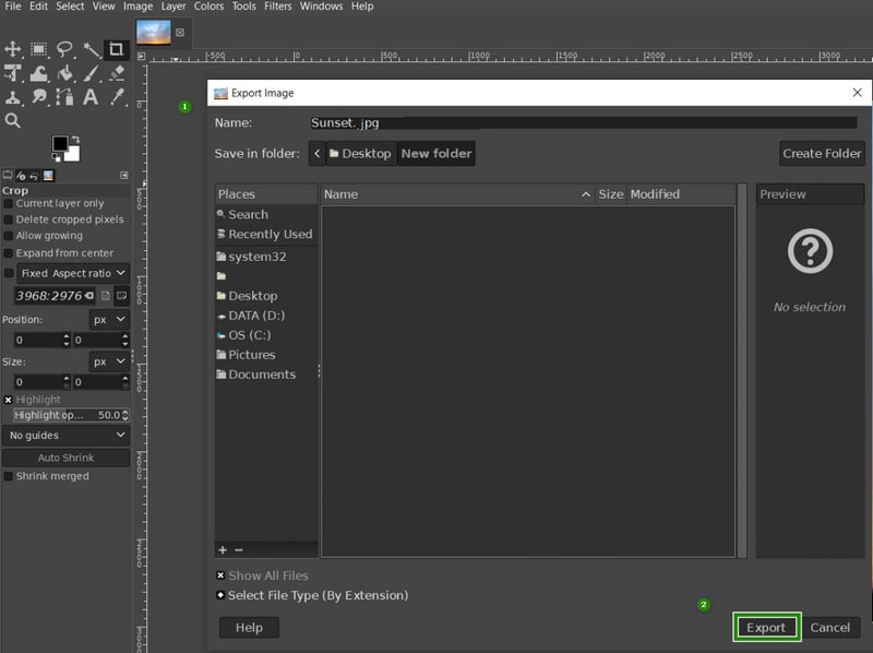 GIMP で WebP を JPG に変換