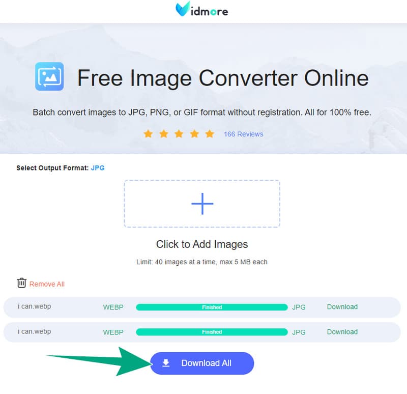 オンラインで WebP を JPG としてダウンロード
