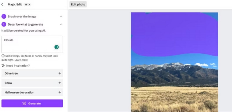 AIフォトエディター Canva