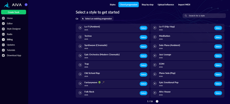 Aiva AIミュージックミキサー
