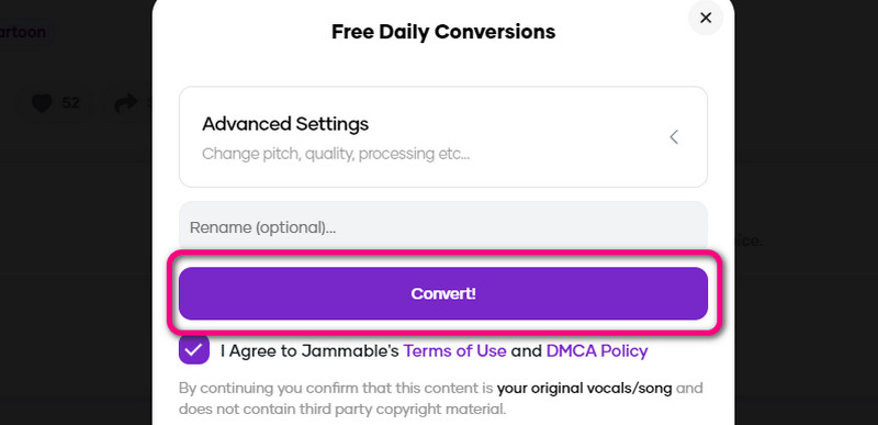 ［Convert］をクリックして生成