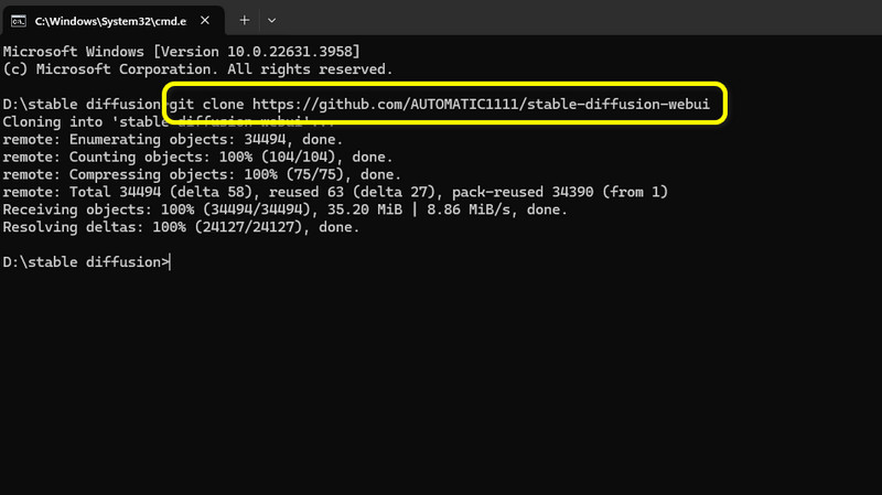 コマンドでGit Cloneを実行