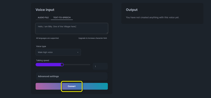 Convertボタンをクリック